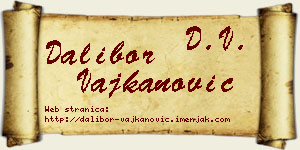 Dalibor Vajkanović vizit kartica